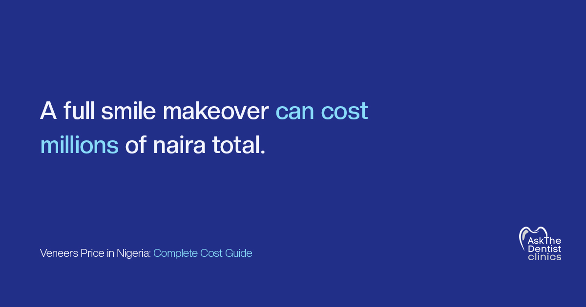 A full smile makeover can cost millions of naira in total