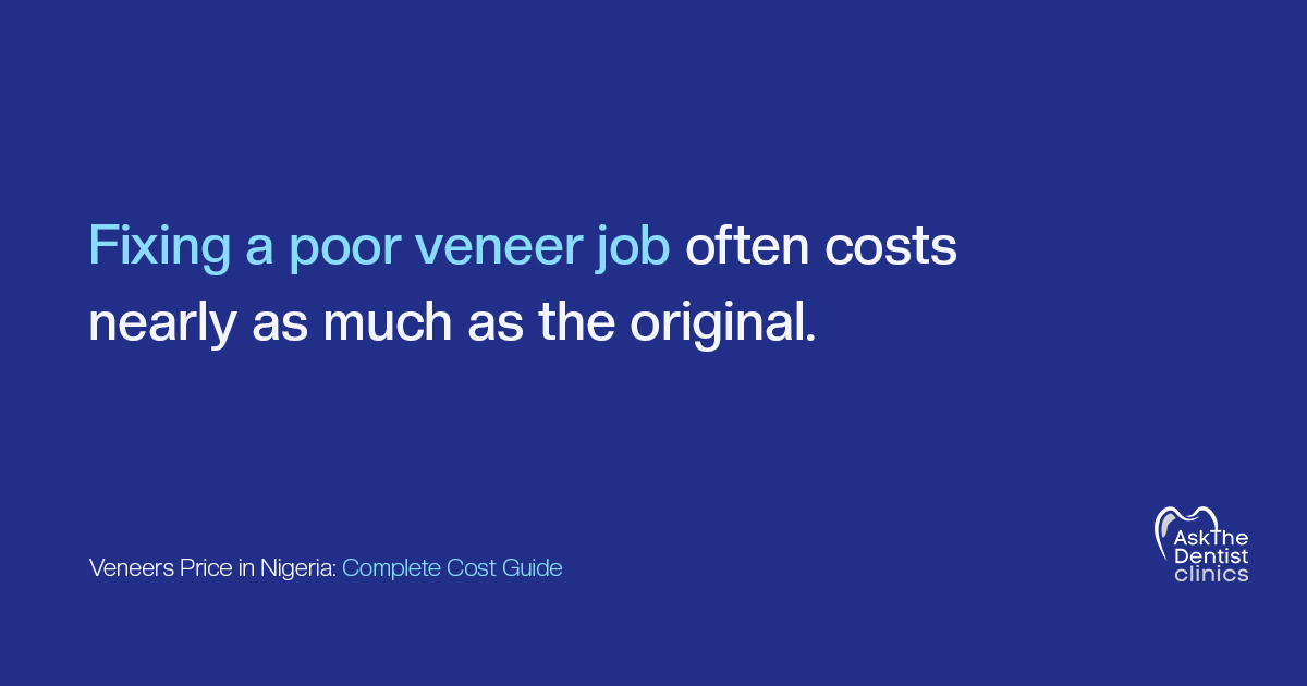 Fixing a poor veneer job often costs nearly as much as the original
